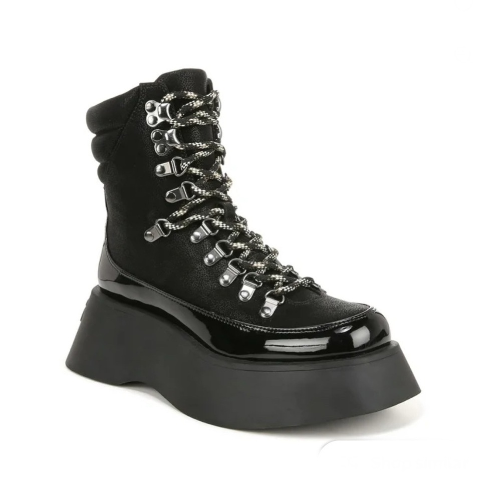 Circus NY by Sam Edelman Women's Gail Black Platform Lace Up Boots Size 9 NEW